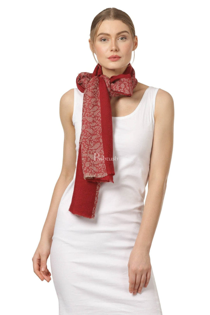 Pashtush India Gift Pack Pashtush His And Her Set Of Fine Wool Stoles, Premium Gift Box Packaging, Coffee and Maroon