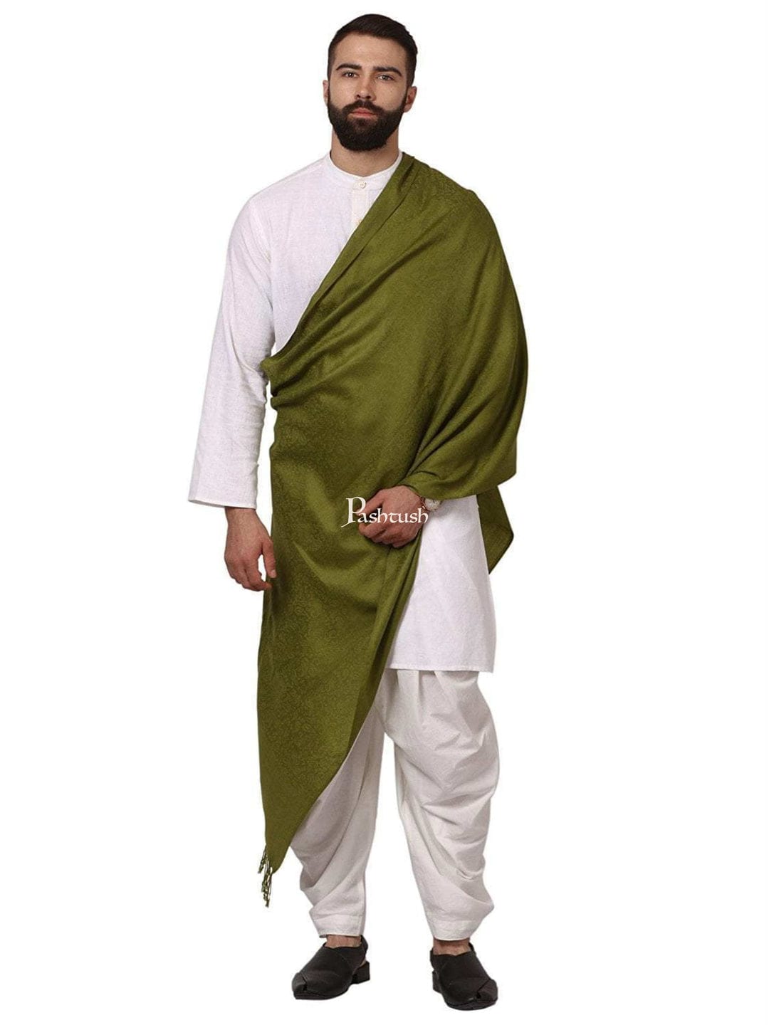 Pashtush India Gift Pack Pashtush His And Her Set Of Fine Wool Stoles, Premium Gift Box Packaging, Emerald Green