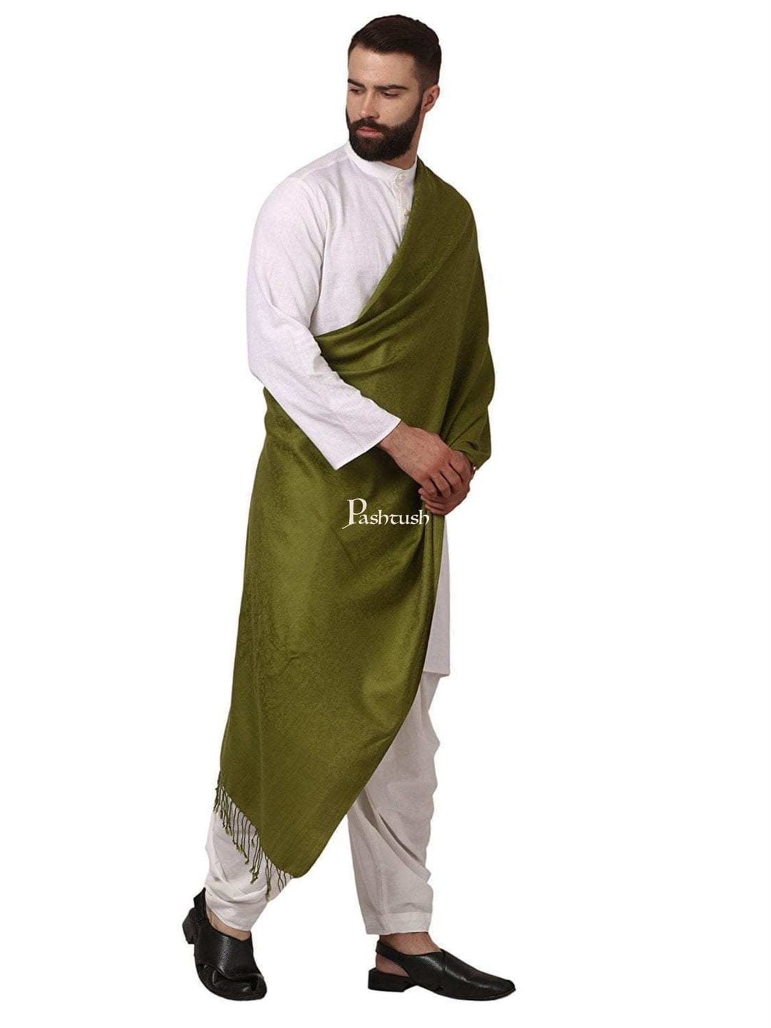 Pashtush India Gift Pack Pashtush His And Her Set Of Fine Wool Stoles, Premium Gift Box Packaging, Emerald Green