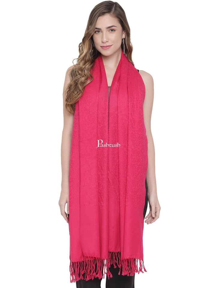 Pashtush India Gift Pack Pashtush His And Her Set Of Fine Wool Stoles, Premium Gift Box Packaging, Maroon and Neo Pink