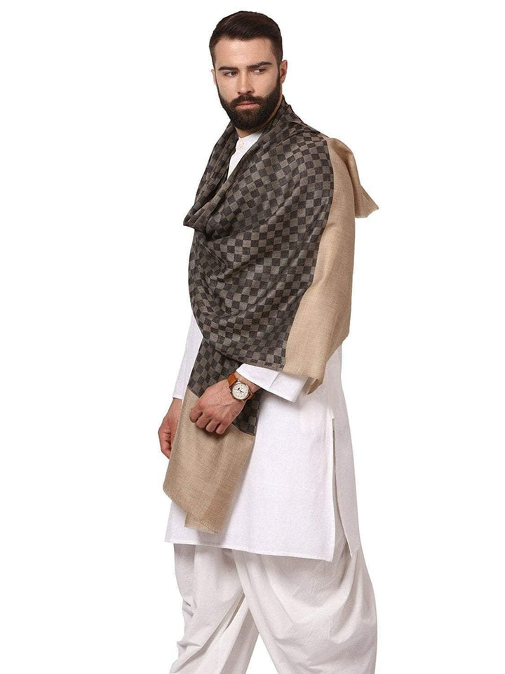 Pashtush India Gift Pack Pashtush His And Her Set Of Mens Checkerd Stole and Womens Extra Soft Bamboo Stole, Premium Gift Box Packaging, Black and Multicolour