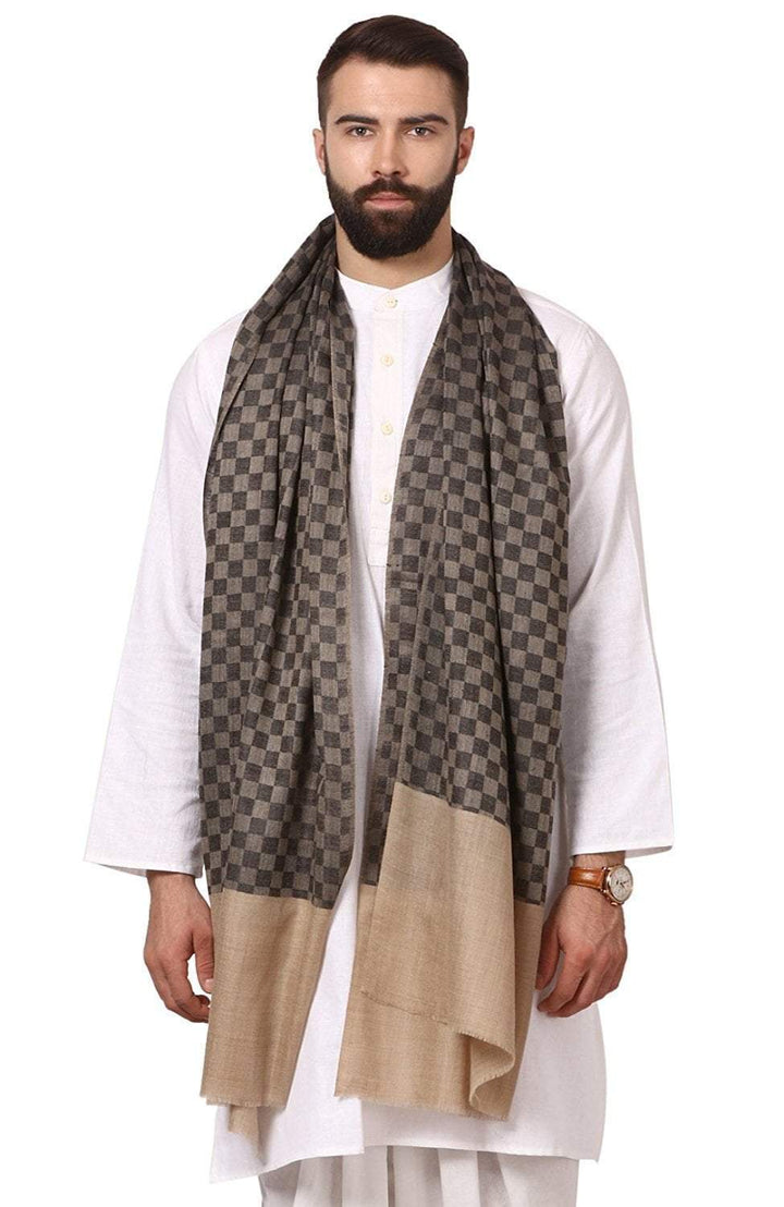 Pashtush India Gift Pack Pashtush His And Her Set Of Mens Checkerd Stole and Womens Extra Soft Bamboo Stole, Premium Gift Box Packaging, Black and Multicolour