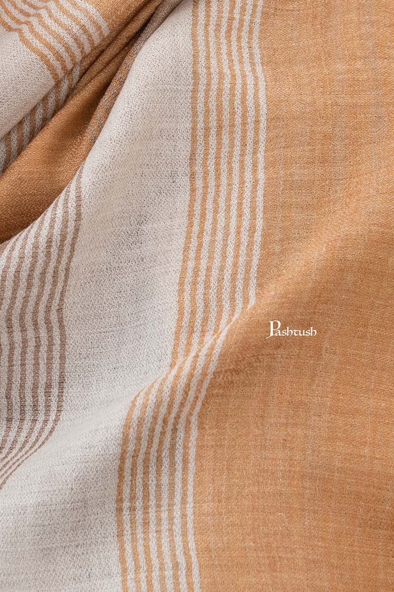 Pashtush India Gift Pack Pashtush His And Her Set Of Mens Fine Wool Shawl and Womens Stole, Premium Gift Box Packaging, Taupe and Marigold