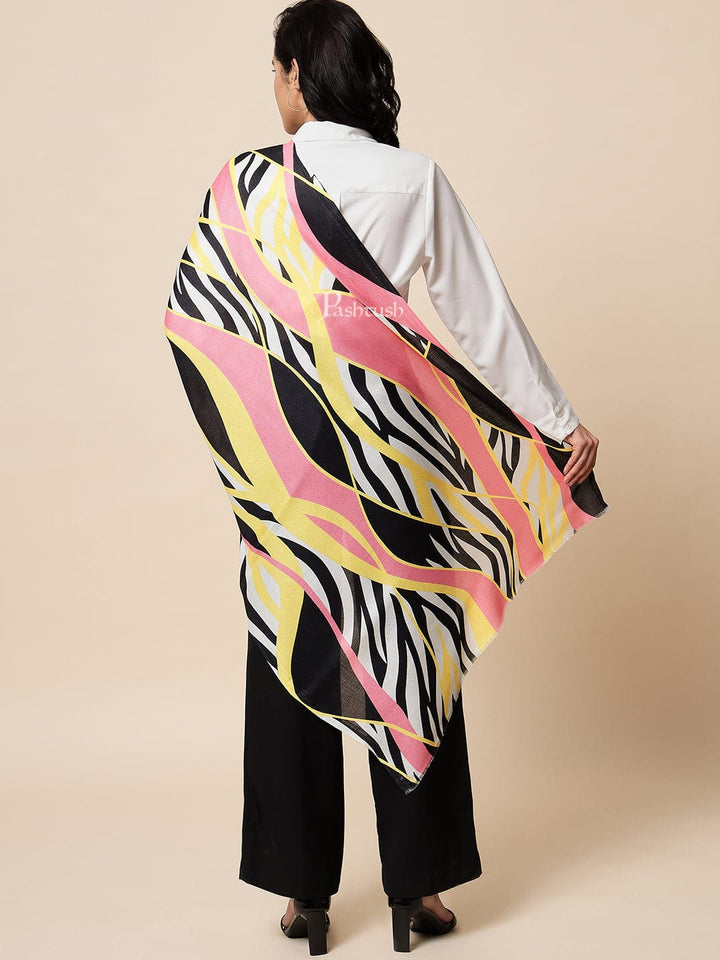 Pashtush India Gift Pack Pashtush His And Her Set Of Mens Fine Wool Stole and Womens Bamboo Stole, Premium Gift Box Packaging, Black and Multicolour