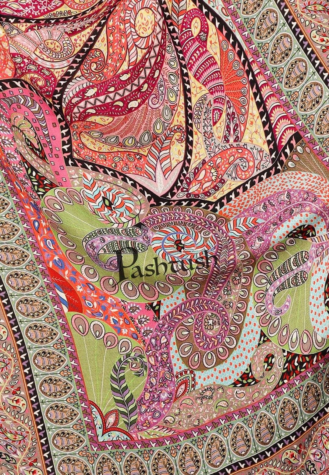 Pashtush India Gift Pack Pashtush His And Her Set Of Mens Fine Wool Stole and Womens Bamboo Stole, Premium Gift Box Packaging, Green and Multicolour