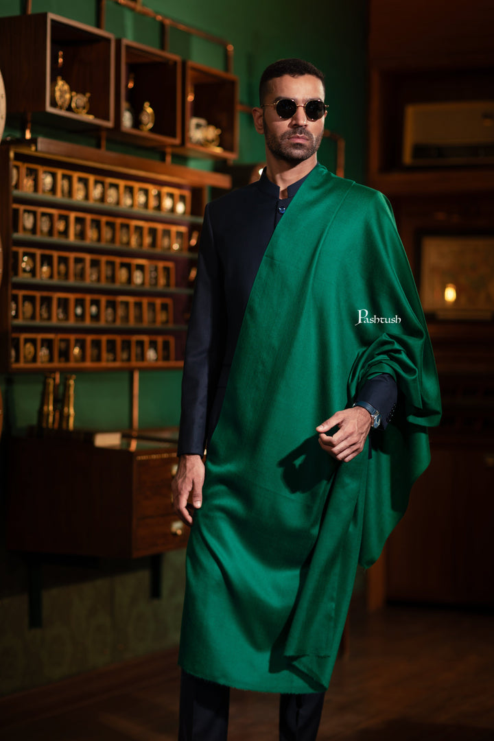 Pashtush India Gift Pack Pashtush His And Her Set Of Mens Fine Wool Stole and Womens Bamboo Stole, Premium Gift Box Packaging, Green and Multicolour