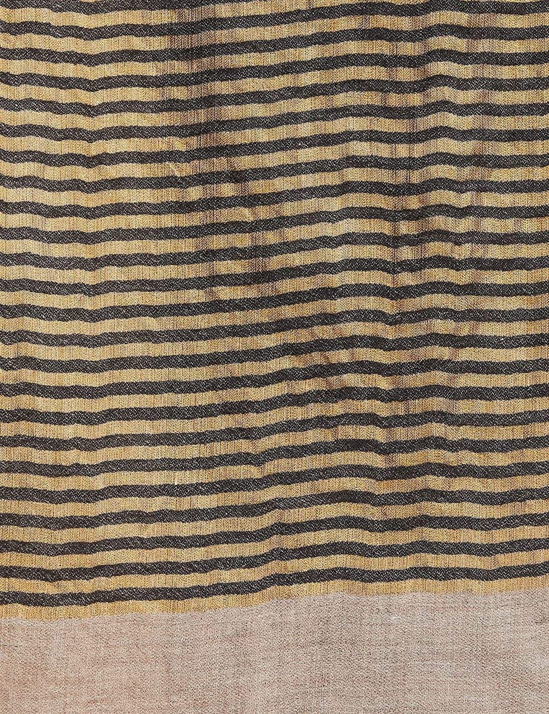 Pashtush India Gift Pack Pashtush His And Her Set Of Mens Fine Wool Stole and Womens Twilight Stole, Premium Gift Box Packaging, Beige and Gold