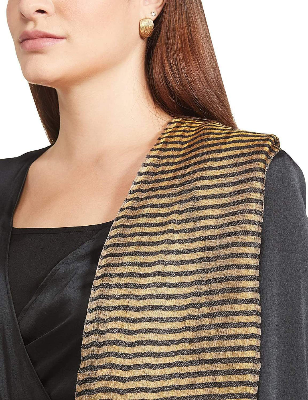 Pashtush India Gift Pack Pashtush His And Her Set Of Mens Fine Wool Stole and Womens Twilight Stole, Premium Gift Box Packaging, Beige and Gold