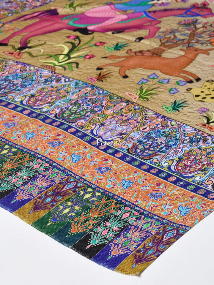 Pashtush India Gift Pack Pashtush His And Her Set Of Mens Jamawar Stole and Womens Bamboo Stole, Premium Gift Box Packaging, Navy Blue and Multicolour