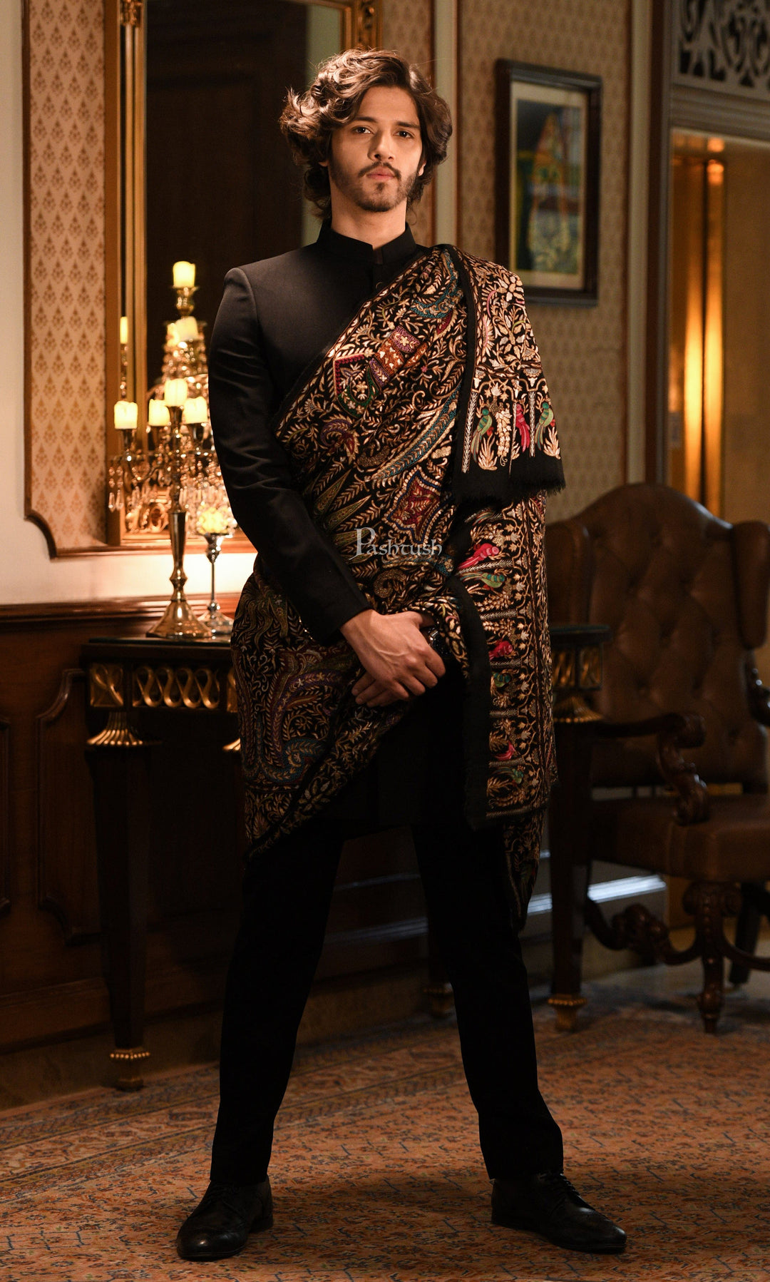 Pashtush India Mens Shawls Gents Shawl Pashtush Men&