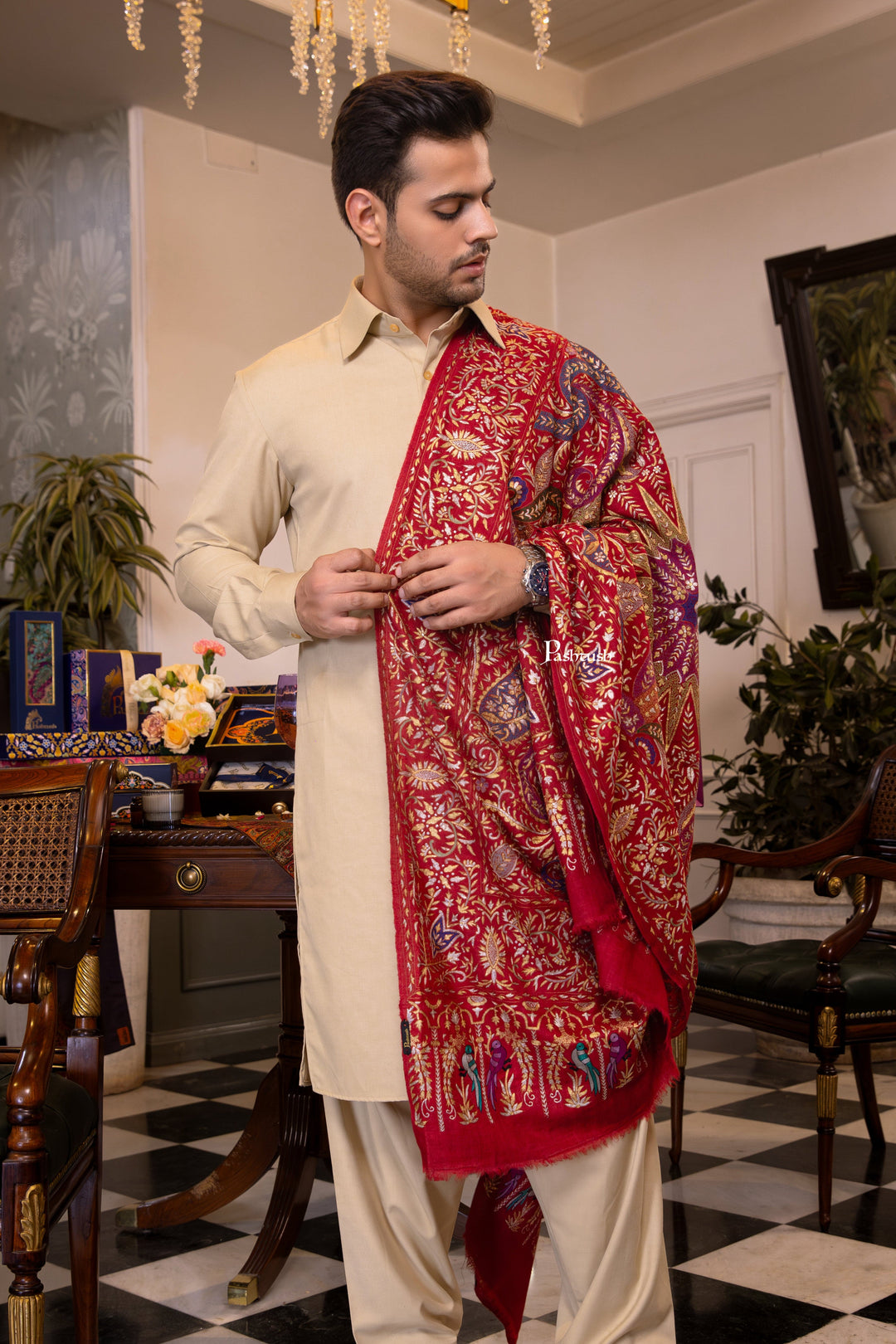 Pashtush India Mens Shawls Gents Shawl Pashtush Men&