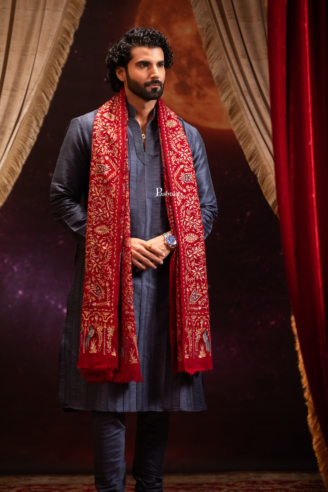 Pashtush India Mens Shawls Gents Shawl Pashtush Men&
