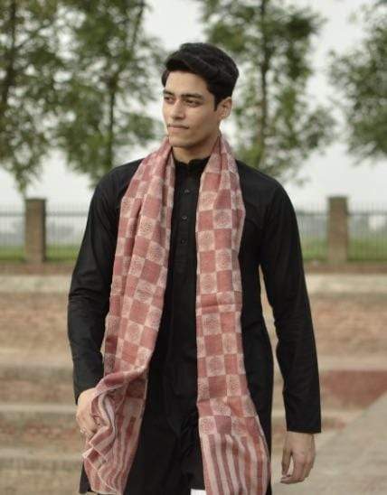 Pashtush India 70x200 Pashtush Men's Reversible Stole, checkered design