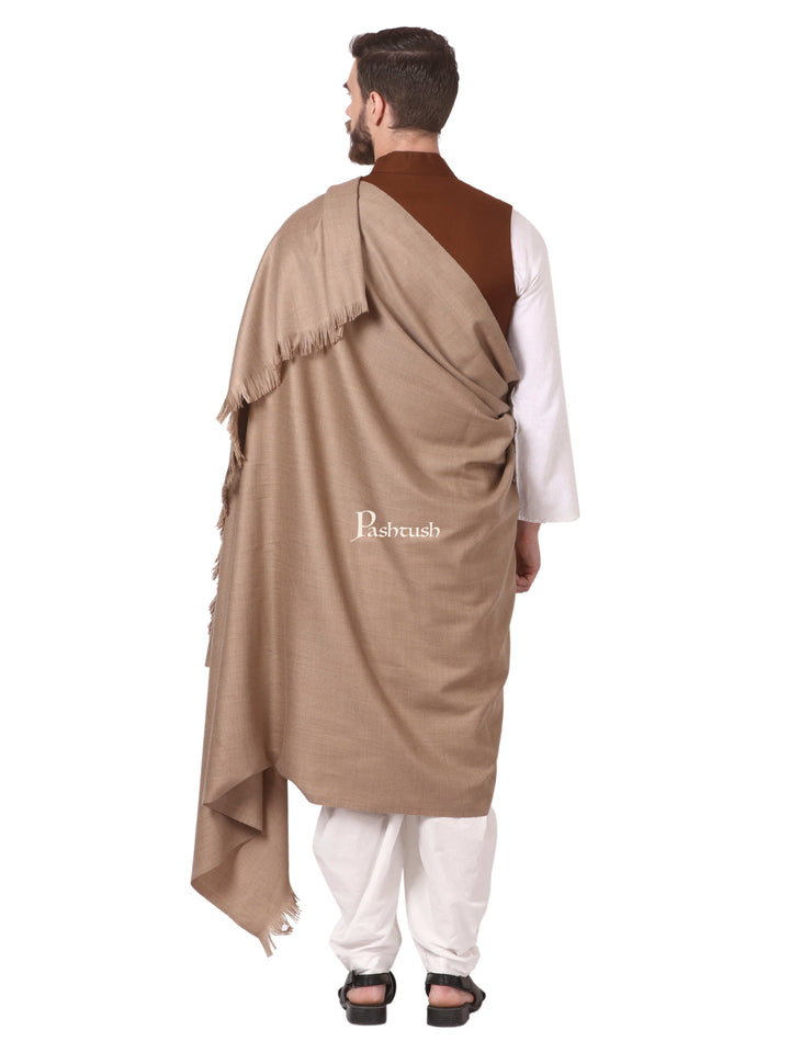 Pashtush India Mens Shawls Gents Shawl Pashtush Mens 1 Kg Shawl, Taupe