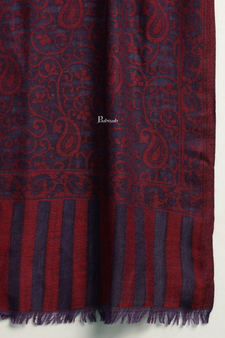 Pashtush India Mens Scarves Stoles and Mufflers Pashtush Mens 100% Pure Wool With Woolmark Certificate Stole, Paisley Design, Blue