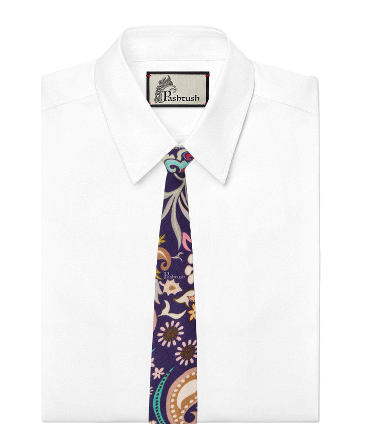 Pashtush India Mens Neckties Ties for Men Pashtush mens 100% Pure Wool with Woolmark Certificate tie, Printed design, Multicolour