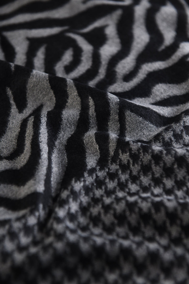 Pashtush India Mens Scarves Stoles and Mufflers Pashtush mens Acro Wool stole, Monotone Wild Stripes design, Black