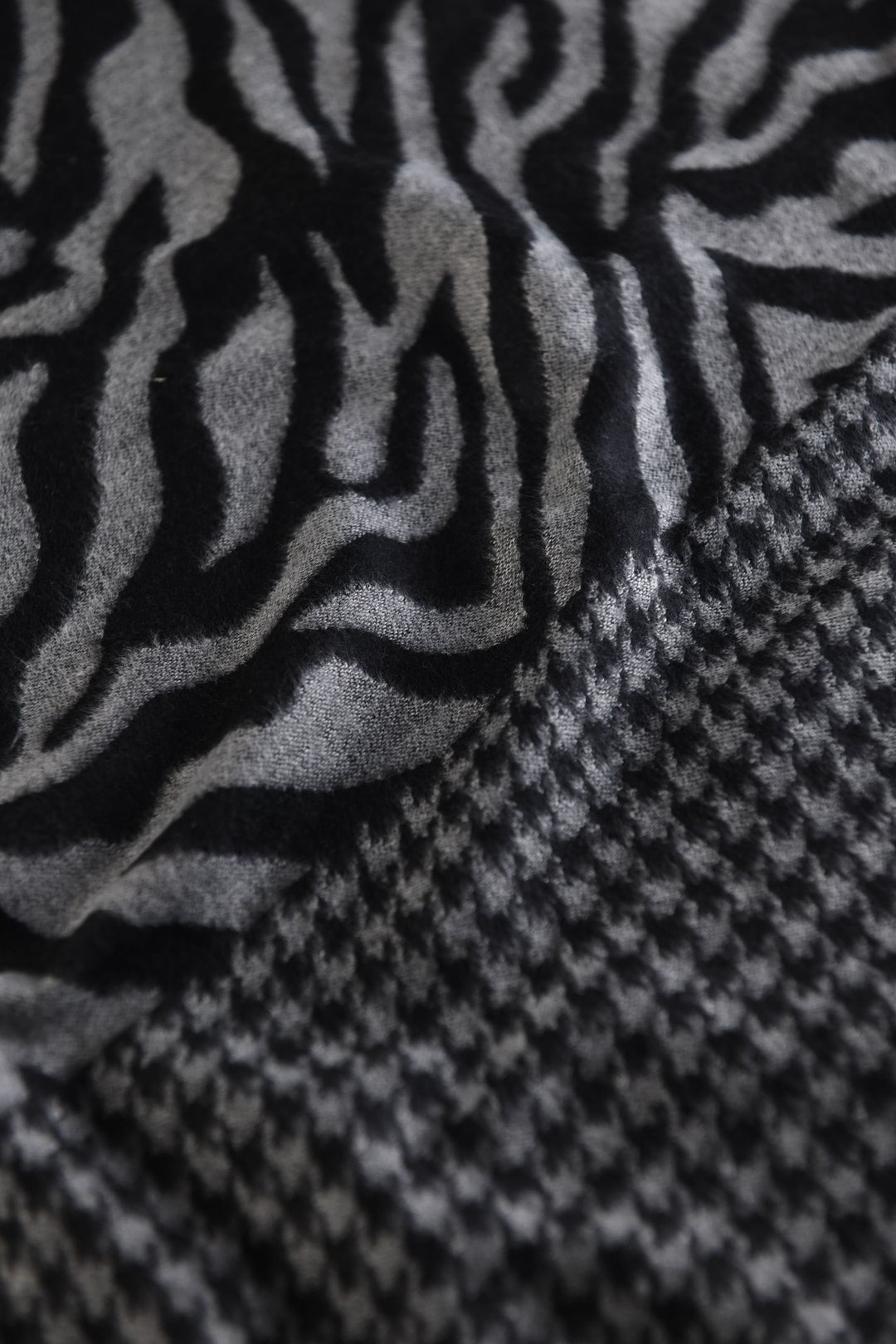 Pashtush India Mens Scarves Stoles and Mufflers Pashtush mens Acro Wool stole, Monotone Wild Stripes design, Black