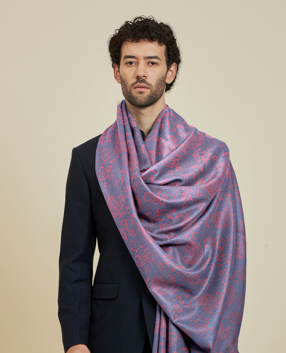 Pashtush India Mens scarf and Stoles Pashtush Mens Bamboo Scarf, Woven Paisley Soft And Natural, Multicolour