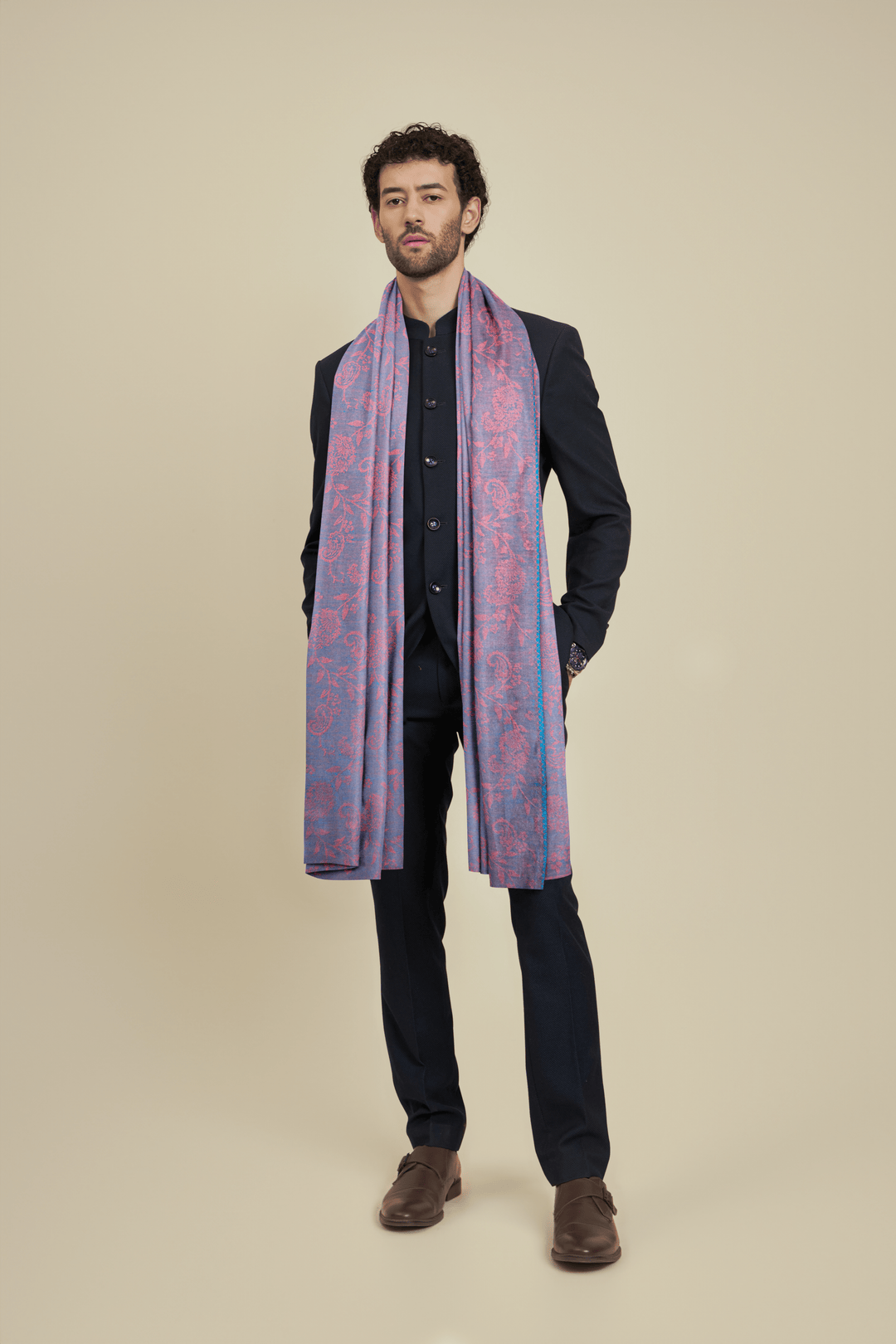 Pashtush India Mens scarf and Stoles Pashtush Mens Bamboo Scarf, Woven Paisley Soft And Natural, Multicolour