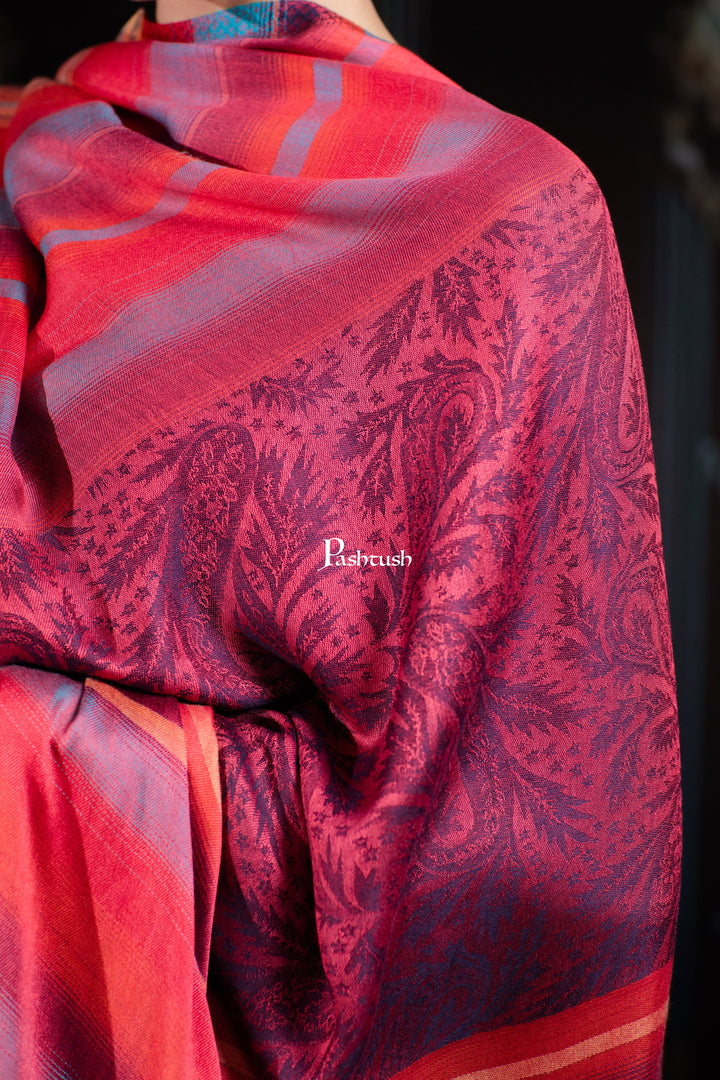 Pashtush India womens scarf and Stoles Pashtush Mens Bamboo Stole, Woven Stripes  Design, Multicolour