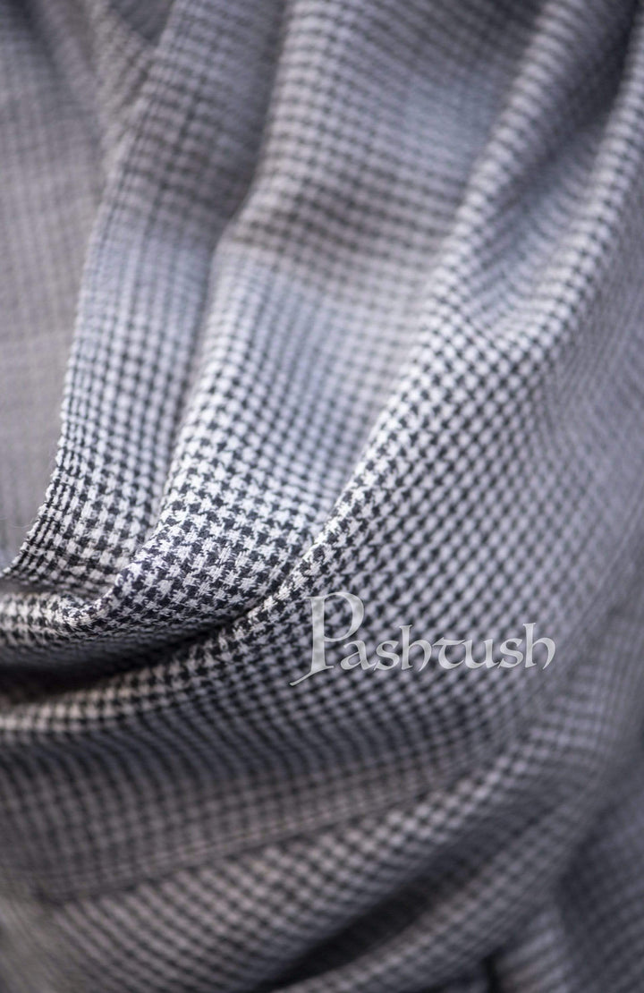 Pashtush India 70x200 Pashtush Mens Cashmere - Wool, Reversible Muffler, Dapper Grey