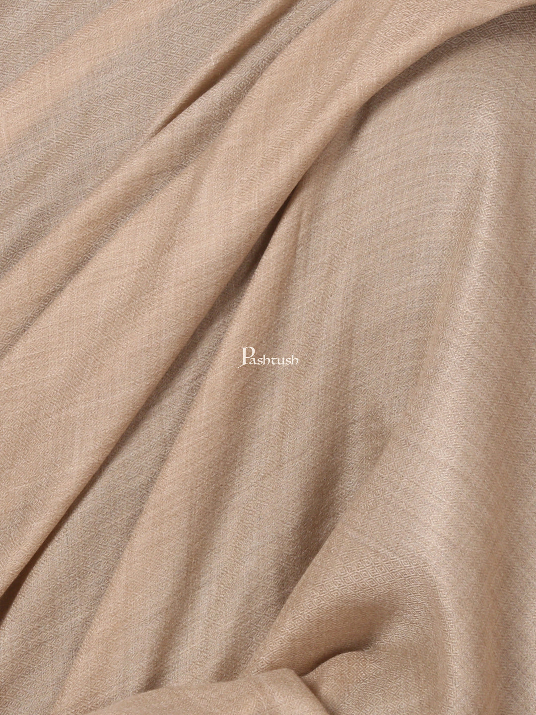 Pashtush India Mens Shawls Gents Shawl Pashtush Mens Diamond Weave Shawl, Fine Wool Medium Size, taupe