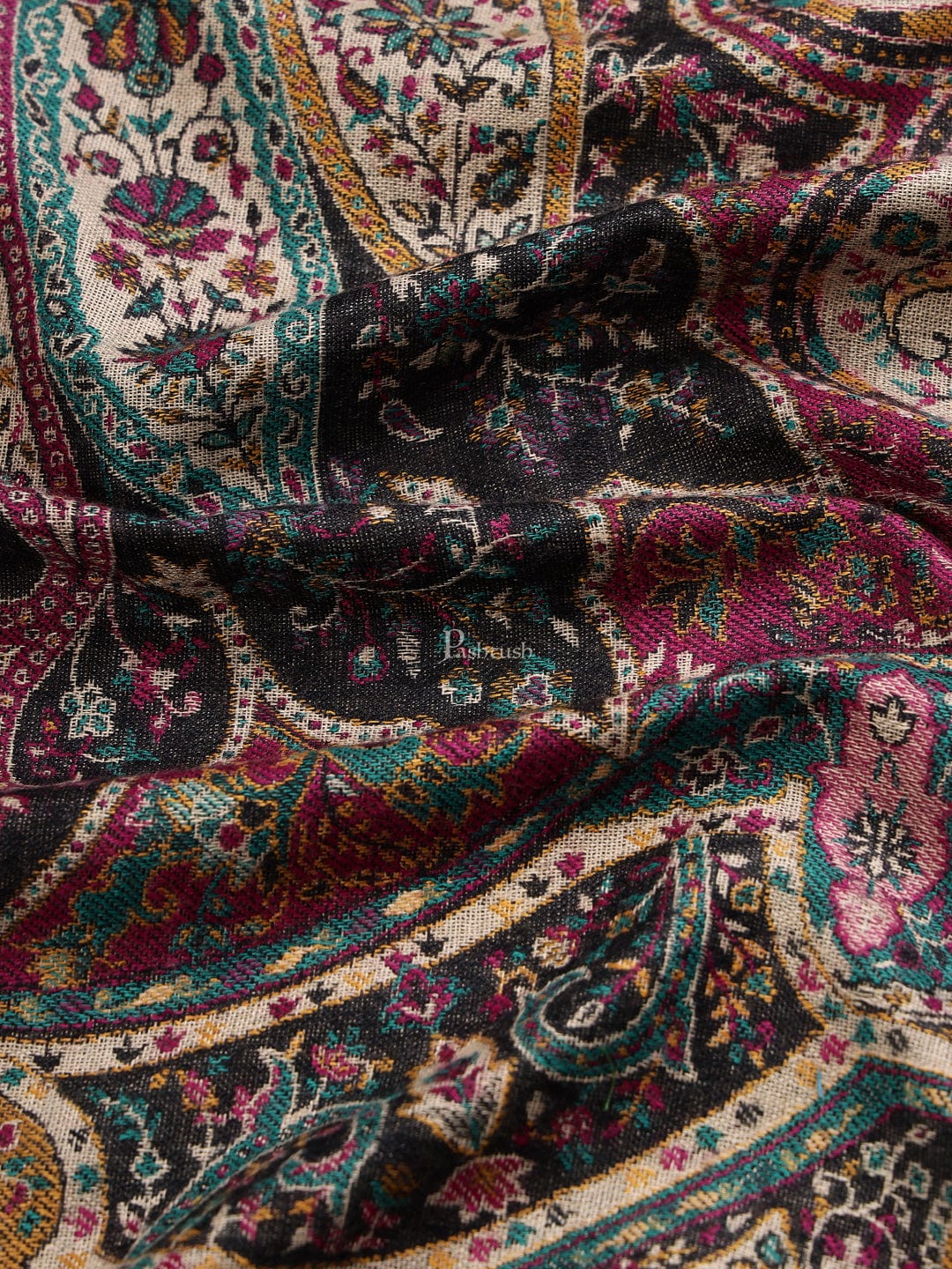 Pashtush India Mens Shawls Gents Shawl Pashtush mens faux pashmina stole, ethnic weave design, Multicolour