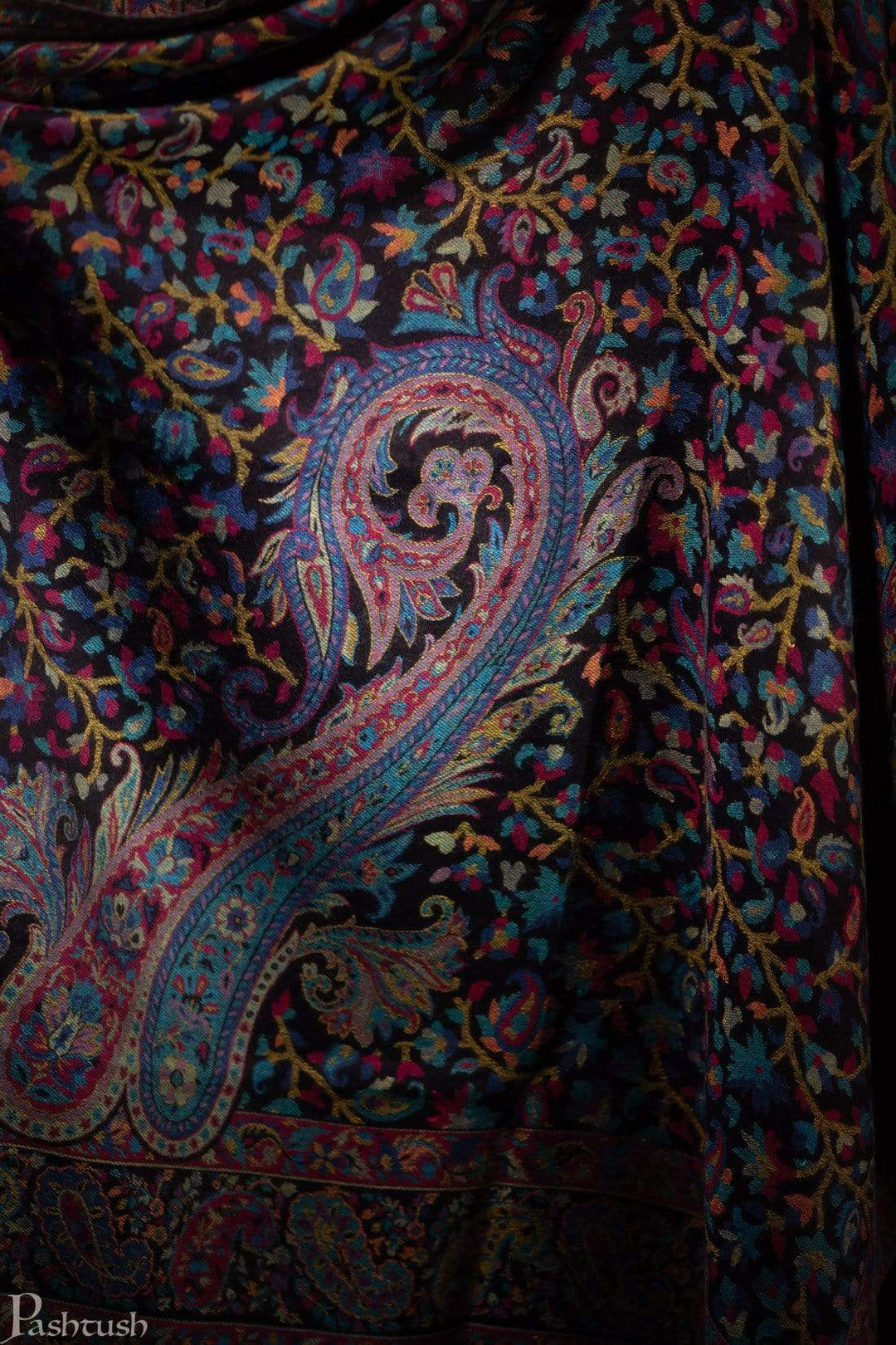 Pashtush Mens Fine Soft Ethnic Stole Multi Blue