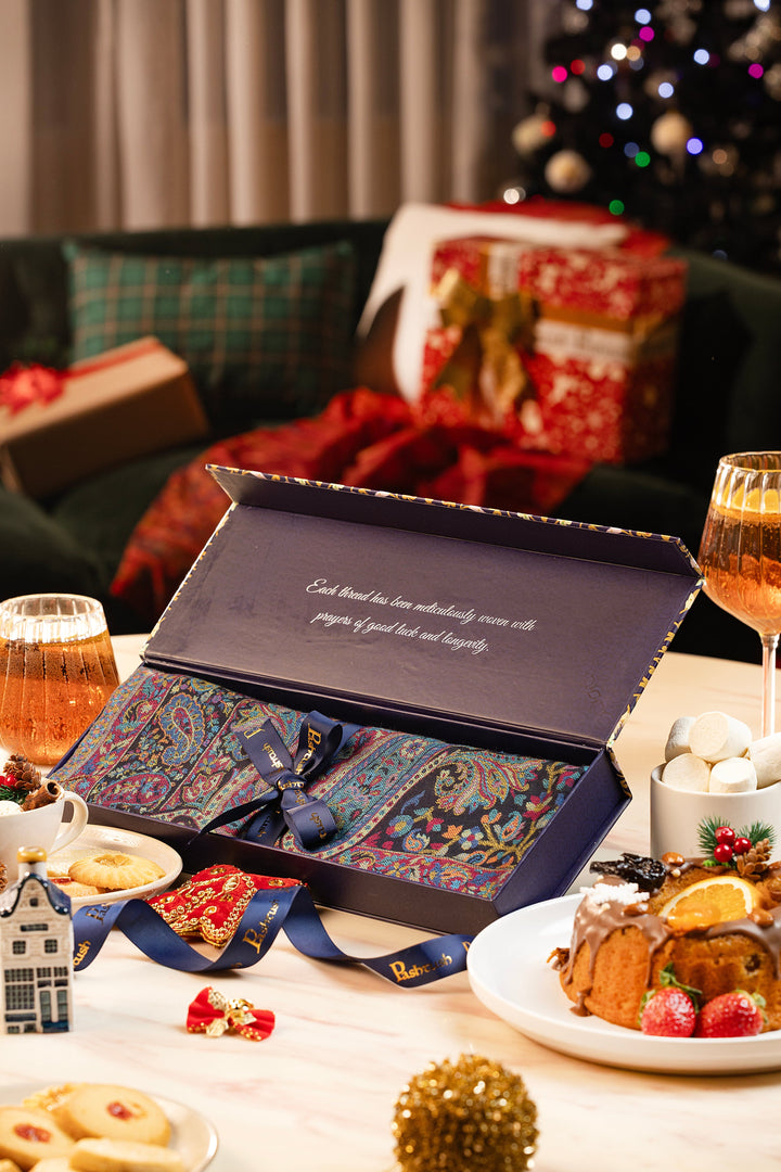 Pashtush India Gift Pack Pashtush Mens Fine Soft Ethnic Stole Multi Blue