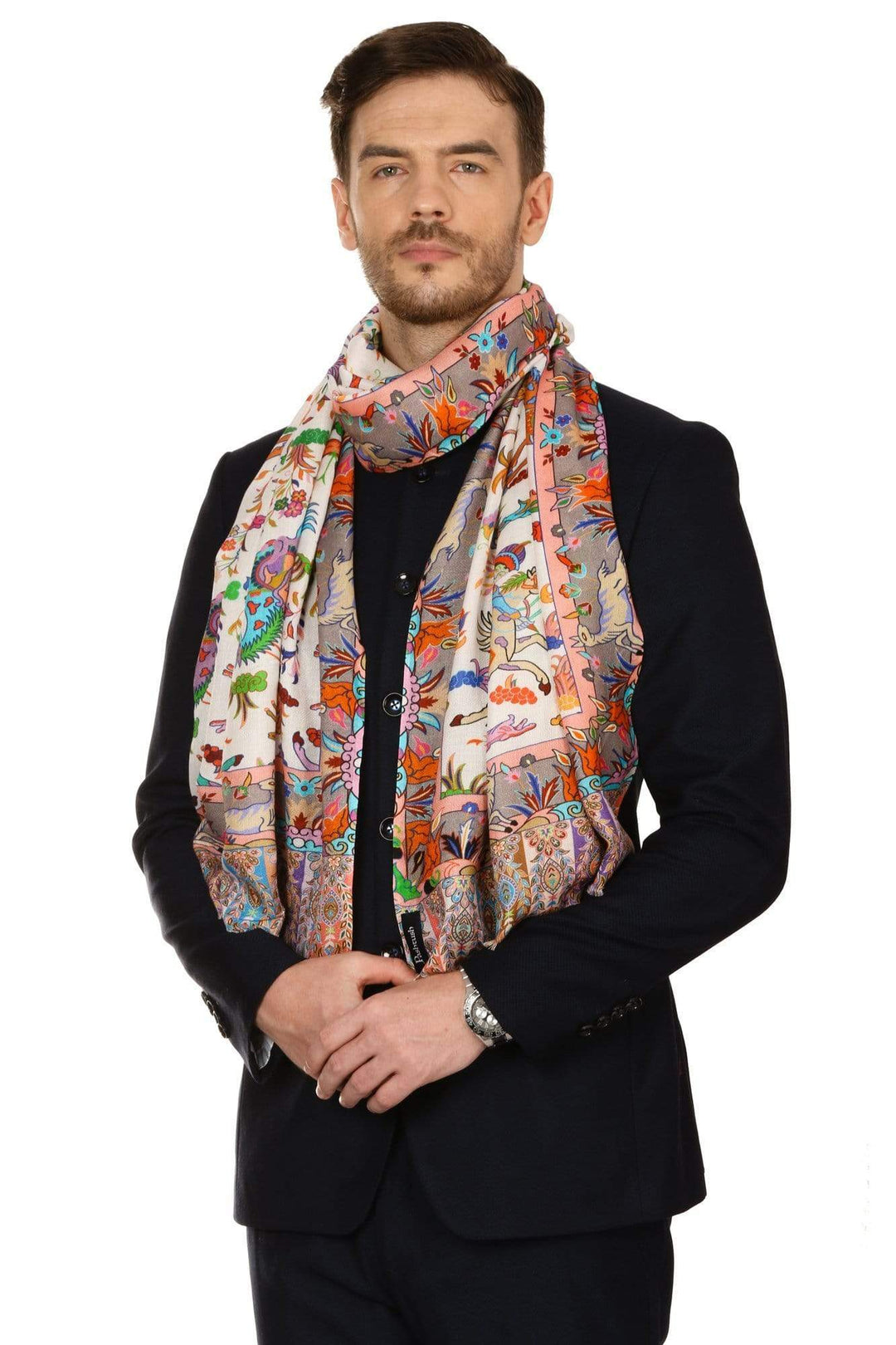 Pashtush India Gift Pack Pashtush Mens Fine Soft Ethnic Stole - Multi Color