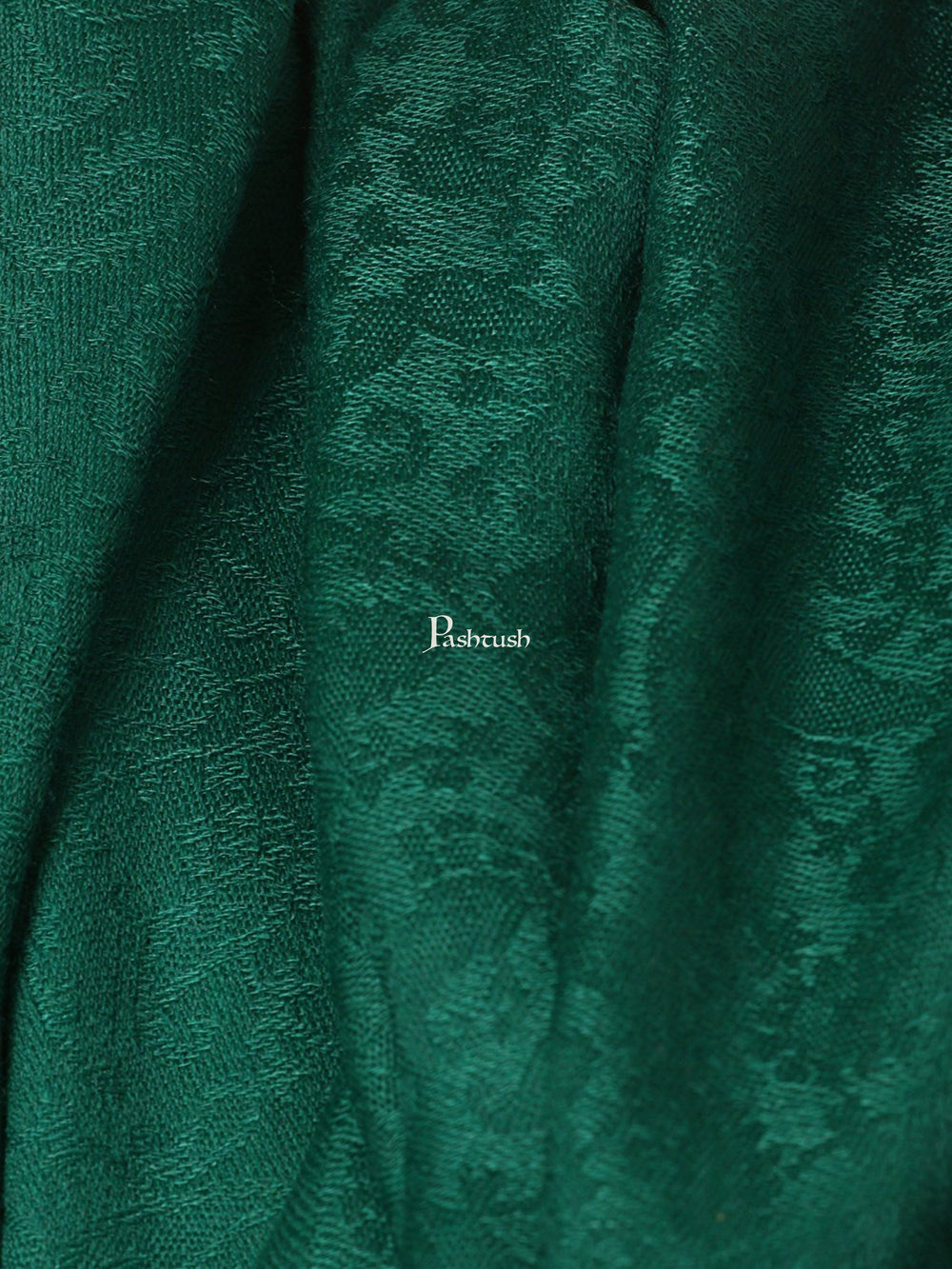 Pashtush India Mens Scarves Stoles and Mufflers Pashtush Mens Fine Wool Jacquard Muffler - Bottle Green