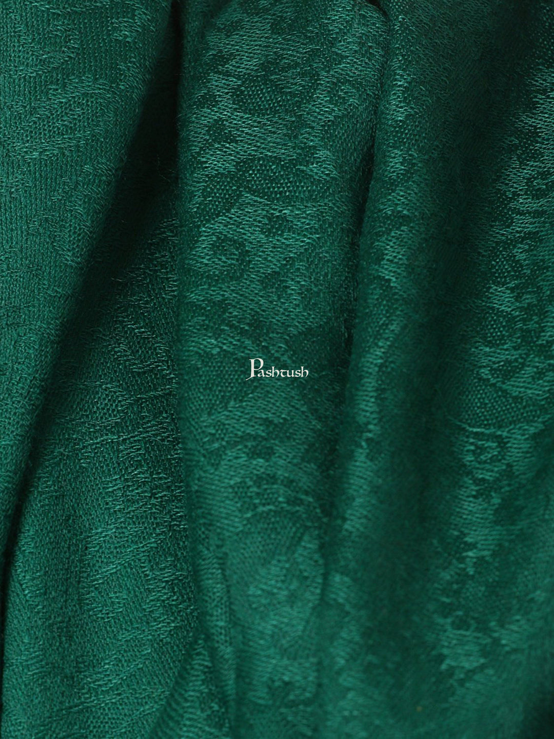 Pashtush India Mens Scarves Stoles and Mufflers Pashtush Mens Fine Wool Jacquard Muffler - Bottle Green