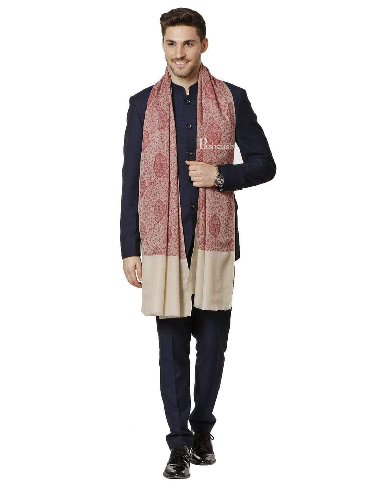 Pashtush India 70x200 Pashtush Mens Fine Wool Luxury Stole, Soft and Warm