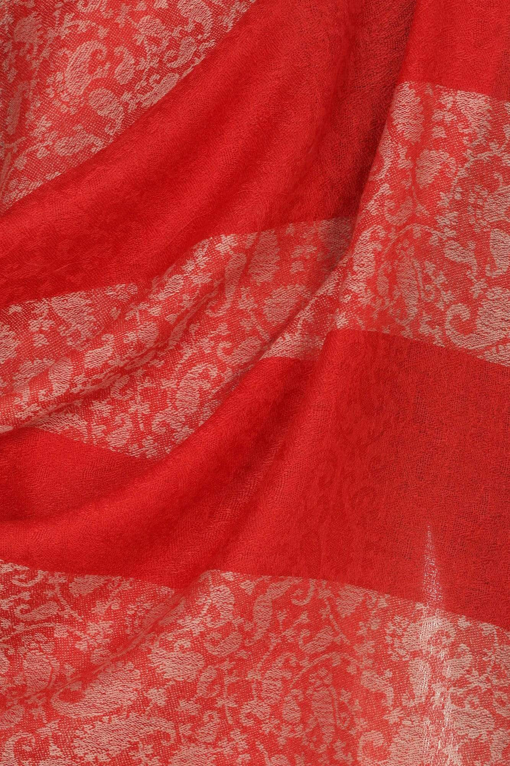 Pashtush India 70x200 Pashtush Mens Fine Wool Reversible Muffler, Soft and Warm - Red