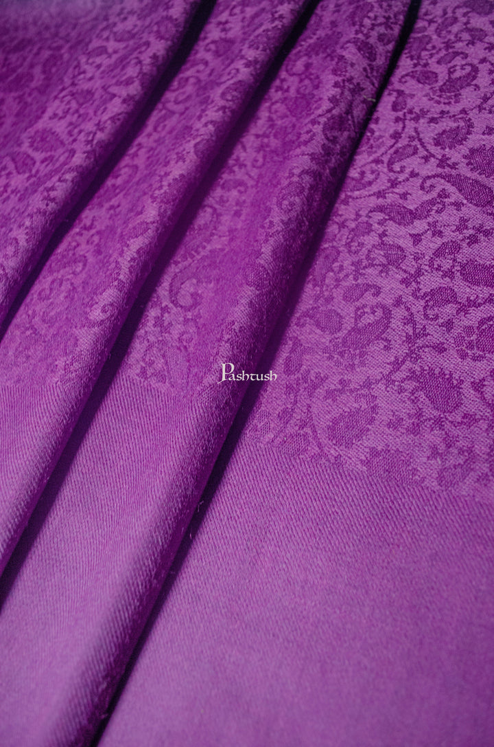 Pashtush India Womens Shawls Pashtush Mens Fine Wool Stole, Self Pasiley Weave Design, Purple