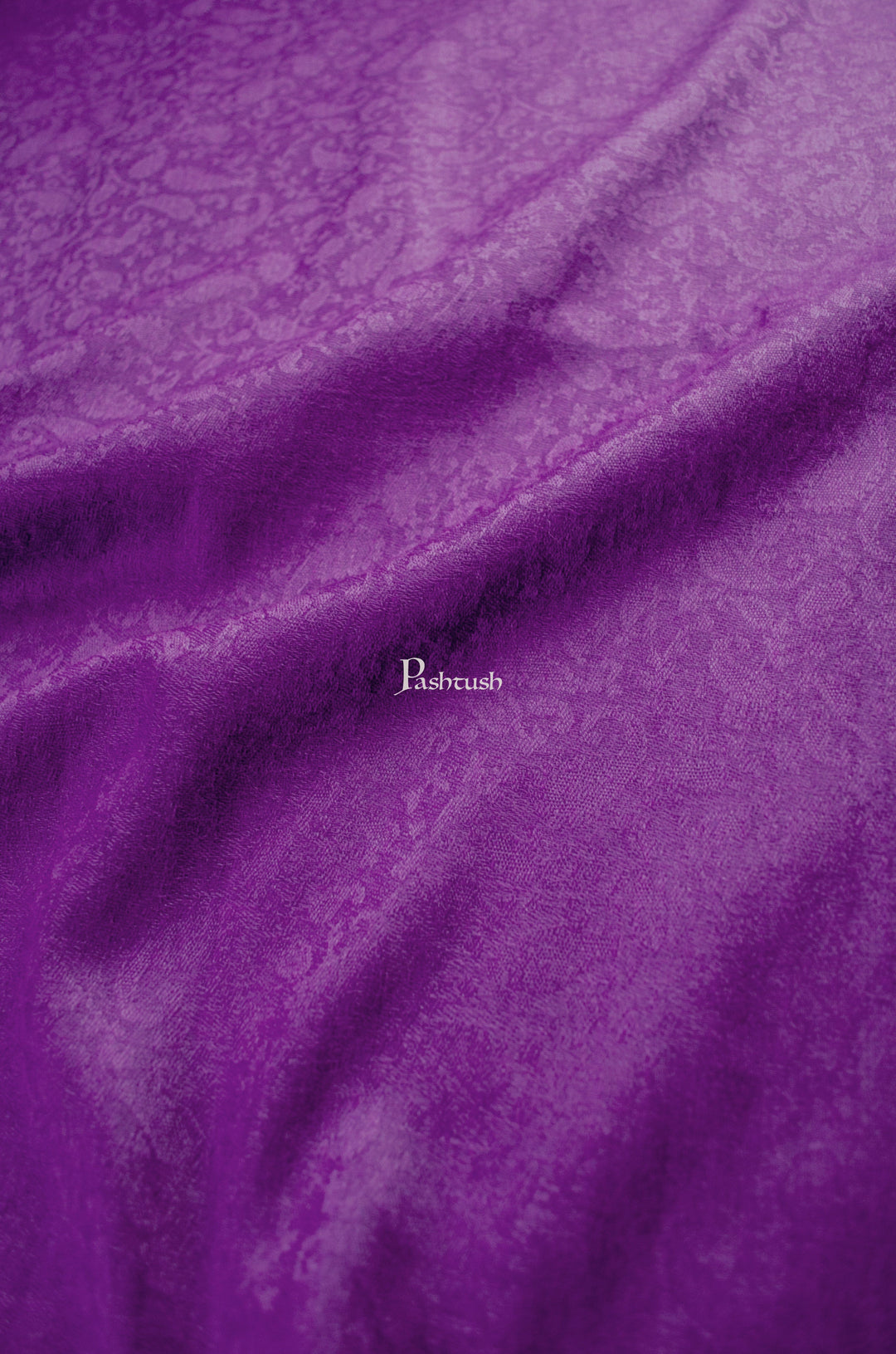 Pashtush India Womens Shawls Pashtush Mens Fine Wool Stole, Self Pasiley Weave Design, Purple