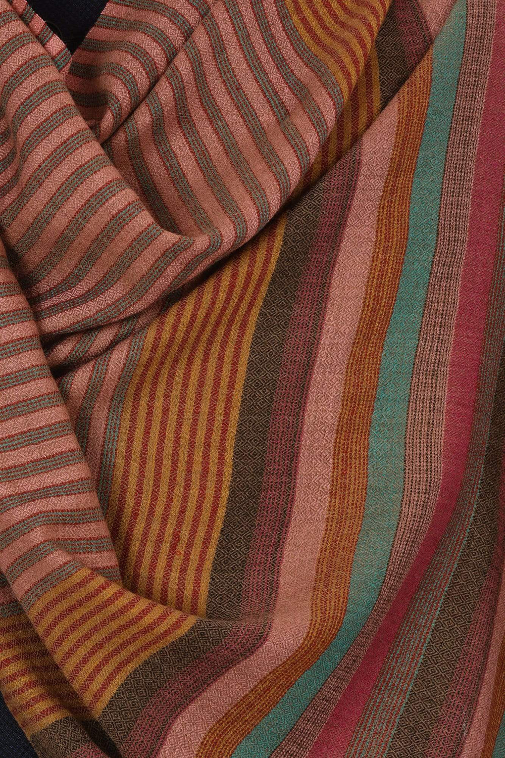 Pashtush India 70x200 Pashtush Mens Fine Wool Striped Muffler, Soft and Warm Stole Scarf