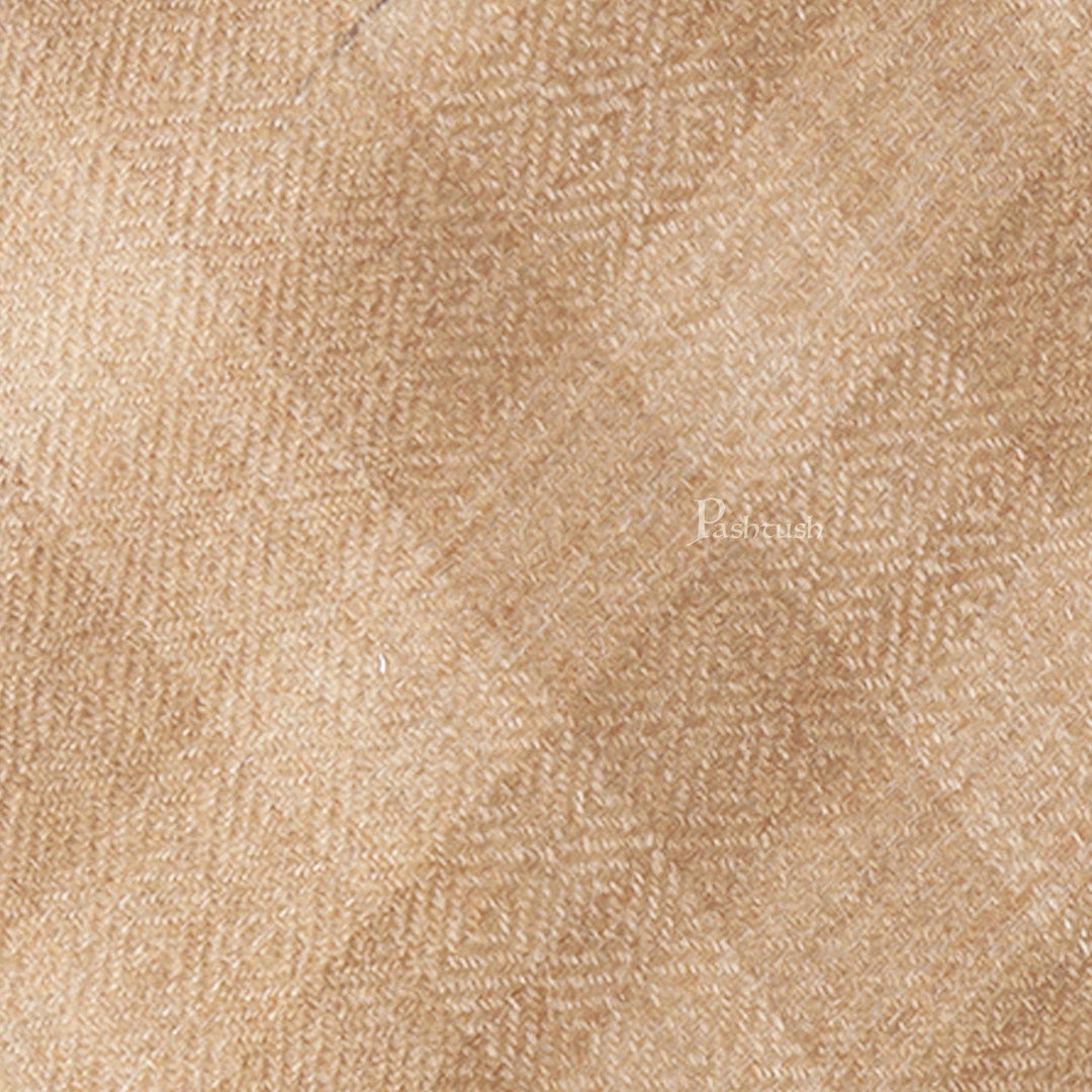 Pashtush India Mens Neckties Ties for Men Pashtush mens Fine Wool tie, Smart Checkered design, Beige