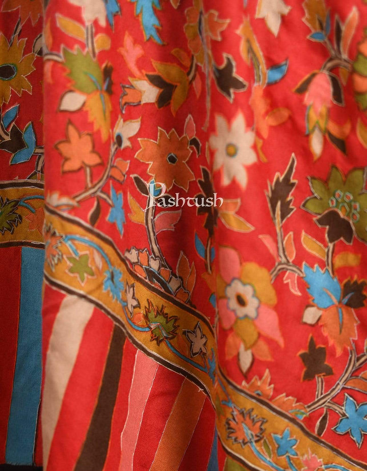 Pashtush India 70x200 Pashtush Mens Hand Embroidery Kalamkari Stole