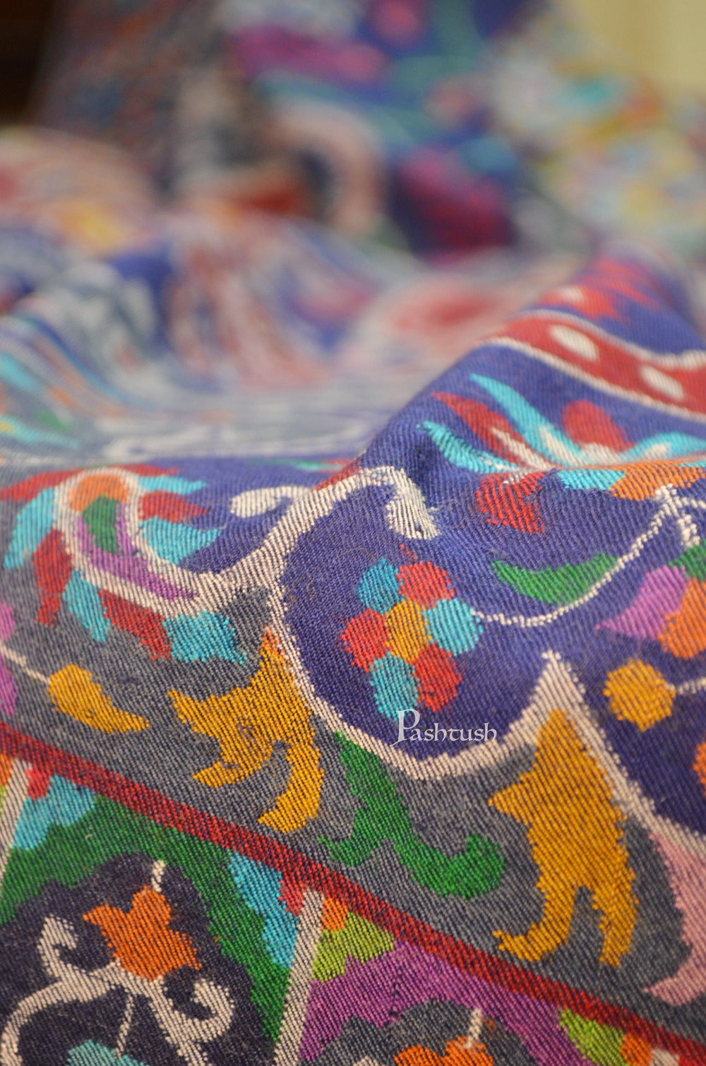 Pashtush India Womens Shawls Pashtush Mens Kaani Pashmina Shawl, 100% Hand Woven, Multicolour