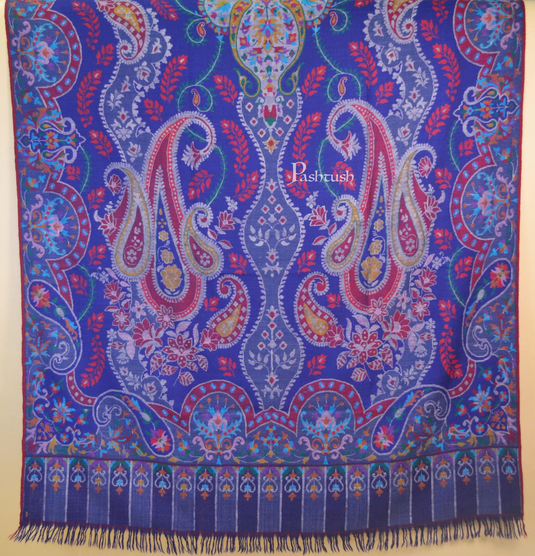 Pashtush India Womens Shawls Pashtush Mens Kaani Pashmina Shawl, 100% Hand Woven, Multicolour