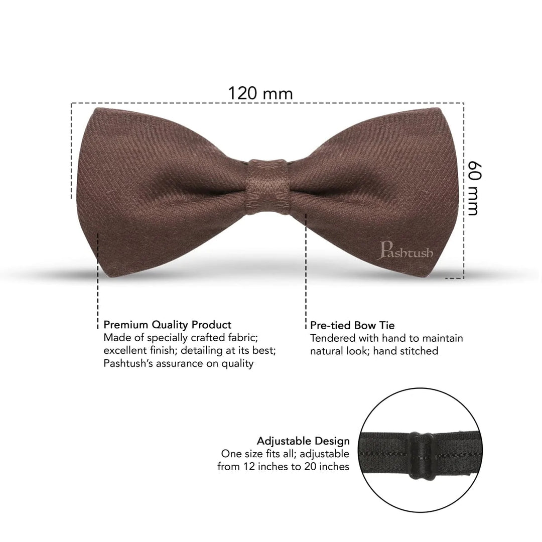 Pashtush India Bow Pashtush Mens Luxury Pre-Tied Bow Tie,Brown