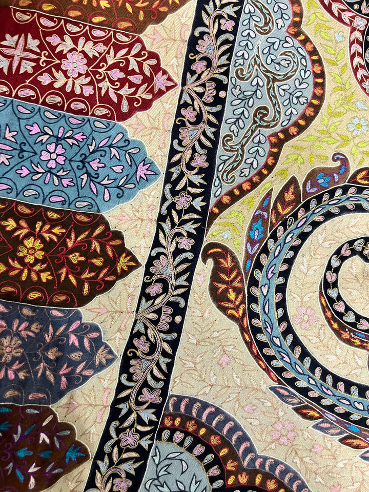 Pashtush India Mens Shawls Gents Shawl Pashtush Mens Pashmina Kalamkari Shawl: Handwoven, Hand Painted, and Hand Embroidered, Multicolour
