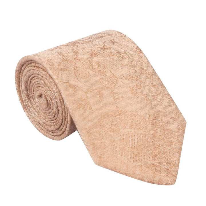 Pashtush Shawl Store Tie Pashtush Mens Pashmina Necktie, Jacquard Ties for Men, Free Size, Cairo Beige