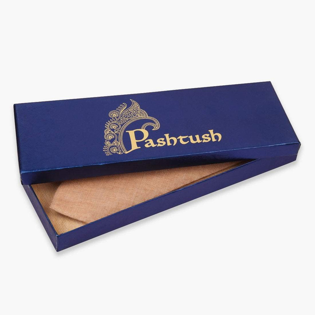 Pashtush Shawl Store Tie Pashtush Mens Pashmina Necktie, Jacquard Ties for Men, Free Size, Cairo Beige