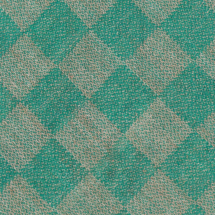 Pashtush Shawl Store Tie Pashtush Mens Pashmina Necktie, Soft and Luxurious, Checkered Design, Free Size, Marlon Green