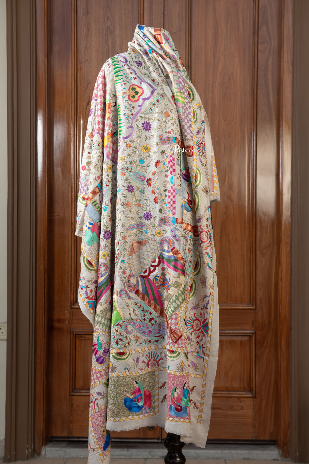 Pashtush India Mens Shawls Gents Shawl Pashtush Mens Pure Pashmina Shawl, Multicolour