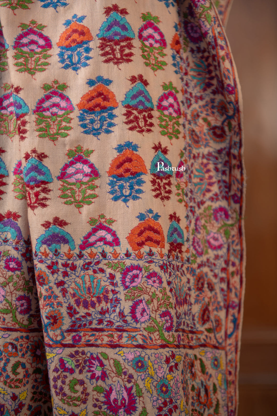 Pashtush India Mens Shawls Gents Shawl Pashtush Mens Pure Pashmina Shawl, Multicolour