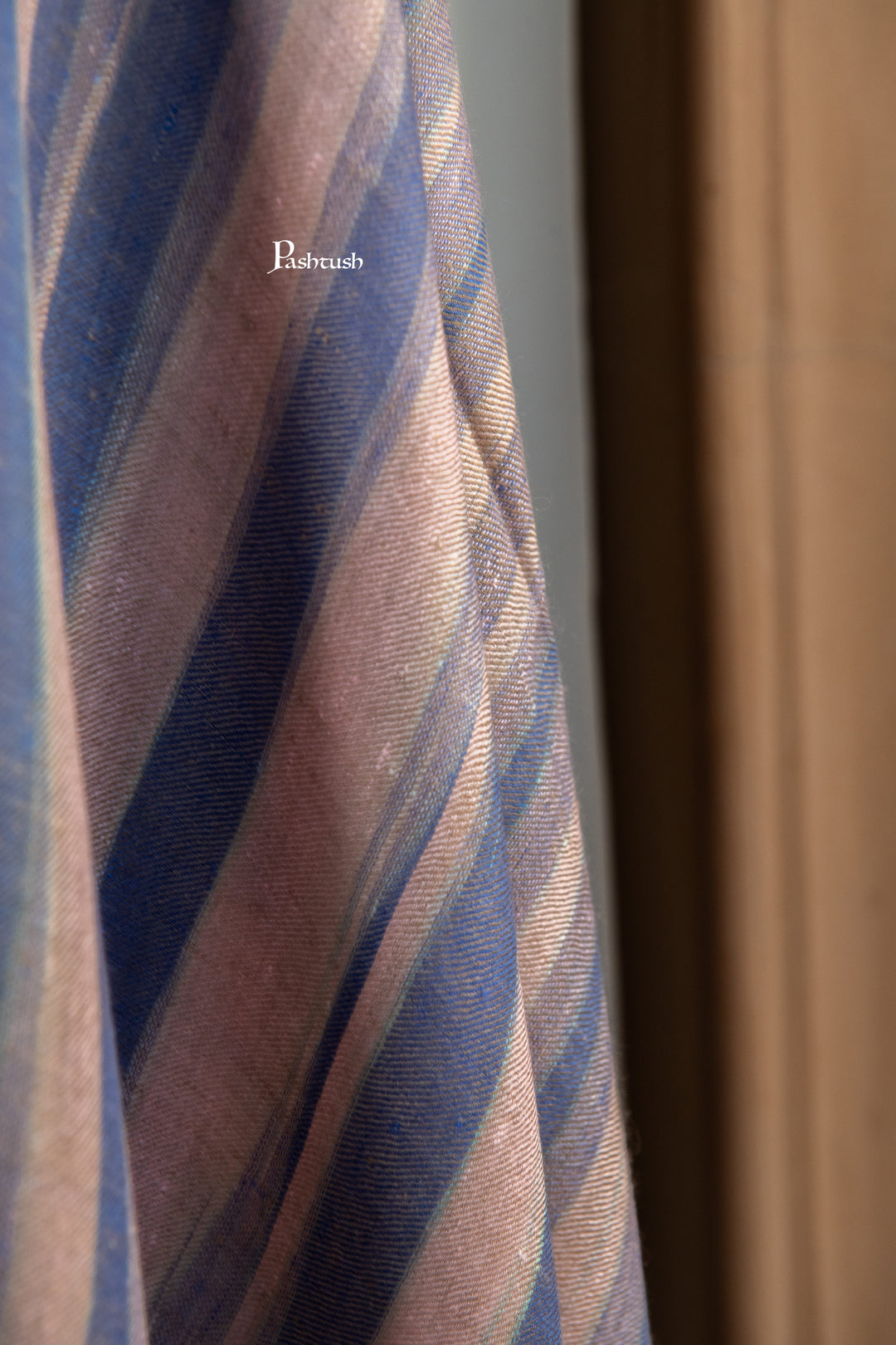 Pashtush India Mens Shawls Gents Shawl Pashtush Mens Pure Pashmina Shawl, Navy Blue